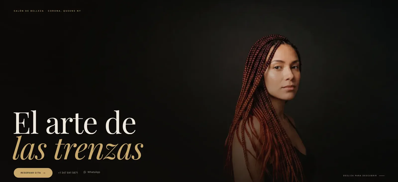 Etnia Braids — editorial site landing, the art of braids
